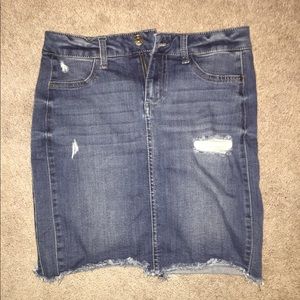 Celebrity Pink Distressed Jean Skirt